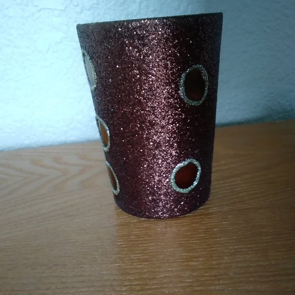 Bronze glitter votive candle holder - Picture 4 of 5